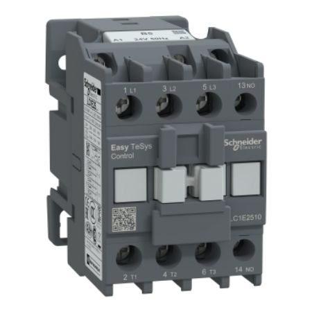 Picture of Contactor,Easy TeSys Control,LC1E,3P(3NO),AC-3,<=440V,25A,24V AC coil,50Hz,1NO auxiliary contact