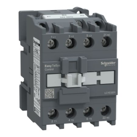 Picture of Contactor,Easy TeSys Control,LC1E,3P(3NO),AC-3,<=440V,32A,24V AC coil,50Hz,1NC auxiliary contact