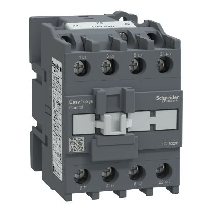 Picture of Contactor,Easy TeSys Control,LC1E,3P(3NO),AC-3,<=440V,32A,110V AC coil,50Hz,1NC auxiliary contact