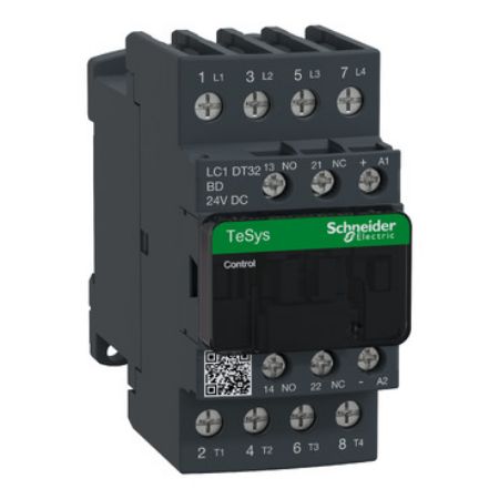 Picture of TeSys; TeSys Deca, Contactor, 4P(4 NO), AC-1, 0 to 440V, 32A, 24VDC standard coil