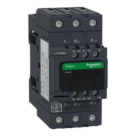 Picture of Contactor, TeSys Deca, 3P(3 NO), AC-3/AC-3e, <=400V, 40A, 127V AC 50/60Hz coil, screw clamp terminals