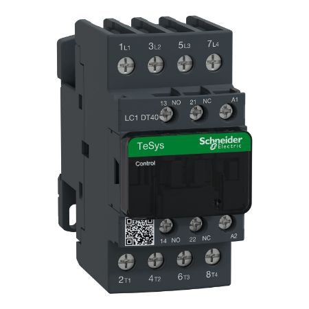 Picture of TeSys; TeSys Deca, Contactor, 4P(4 NO), AC-1, <= 440V, 40A, 240V AC 50/60Hz coil, screw terminal