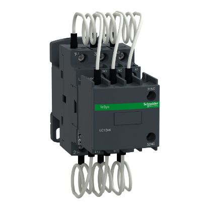 Picture of Capacitor contactor, Tesys Deca, 25kVAR at 400/415V 50Hz, 240V AC 50/60Hz coil, screw clamp terminals