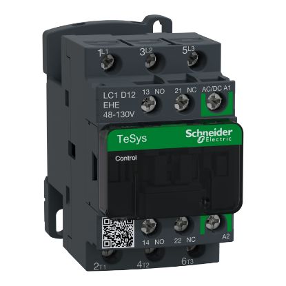 Picture of TeSys; TeSys Deca, Contactor, 3P(3 NO), AC-3/AC-3e, 0 to 440V, 12A, 48-130VAC/DC coil