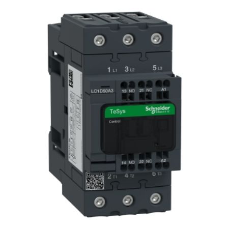 Picture of Contactor, TeSys Deca, 3P(3 NO), AC-3/AC-3e, <=400V, 50A, 220V AC 50/60Hz coil, spring terminals