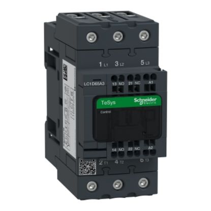 Picture of Contactor, TeSys Deca, 3P(3 NO), AC-3/AC-3e, <=400V, 65A, 115V AC 50/60Hz coil, spring terminals