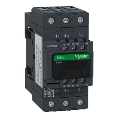 Picture of Contactor, TeSys Deca, 3P(3 NO), AC-3/AC-3e, <=400V, 50A, 127V AC 50/60Hz coil, screw clamp terminals
