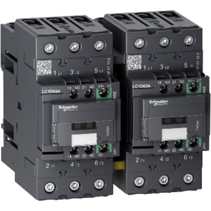 Picture of TeSys; TeSys Deca, reversing contactor,3P(3NO),<=440V,65A AC-3,24V DC coil