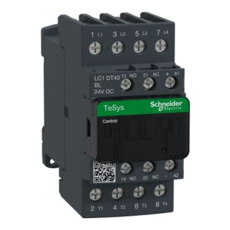 Picture of TeSys; TeSys Deca, Contactor, 4P(4 NO), AC-1, 0 to 440V, 40A, 24VDC low cons coil