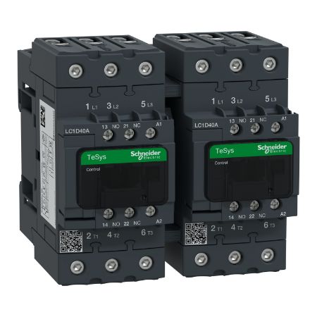 Picture of Reversing Contactor, TeSys Deca, 3P(3NO), AC-3, <=440V, 40A, 230V AC 50/60Hz coil, screw clamp terminals