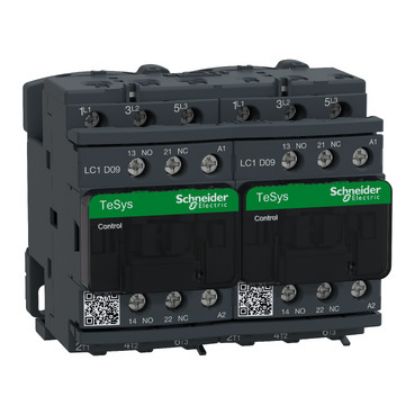 Picture of Reversing Contactor, TeSys Deca, 3P(3NO),AC-3, <=440V 9A,240V AC 50/60Hz coil, screw clamp terminals