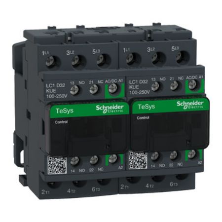 Picture of TeSys; TeSys Deca, Reversing contactor, 3P(3 NO), AC-3, 0 to 440V, 32A, 100 to 250VAC/DC coil