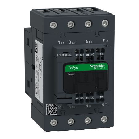 Picture of Contactor, TeSys Deca, 4P(4 NO), AC-1, <=440V, 80A, 230V AC 50/60Hz coil, spring terminal