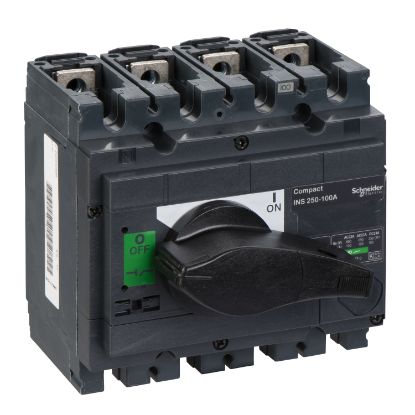 Picture of switch disconnector, Compact INS250-100, 100A, standard version with black rotary handle, 4 poles