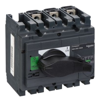 Picture of ComPact, Switch disconnector, Compact INS250-160, 160 A, standard version with black rotary handle, 3 poles