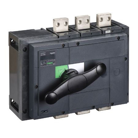 Picture of switch disconnector, Compact INS1600, 1600A, standard version with black rotary handle, 3 poles