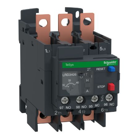 Picture of Thermal overload relay,TeSys Deca,30-40A,1NO+1NC,class 10A,EverLink lugs ring