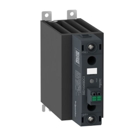 Picture of DIN rail mount, Harmony Solid State Relays, 60A, zeroVoltage switching, contactor configuration spring input, input 4 to 32V DC, output 48 to 600V AC