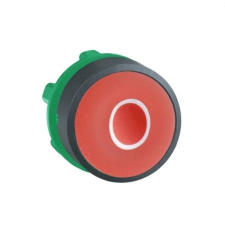 Picture of Head for non illuminated push button, Harmony XB5, plastic, flush, red, 22mm, spring return, marked O