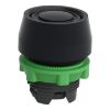 Picture of Harmony XB5, Push button head, plastic, flush, black, 22mm, spring return, coloured boot, unmarked
