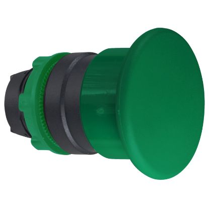 Picture of Harmony XB5, Head for non illuminated pushbutton, plastic, green, mushroom 40mm, 22mm, spring return