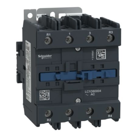 Picture of Contactor, TeSys Deca, 4P(4NO), AC-1, <=440V, 125A, 240V AC 50/60Hz coil, screw clamp terminal