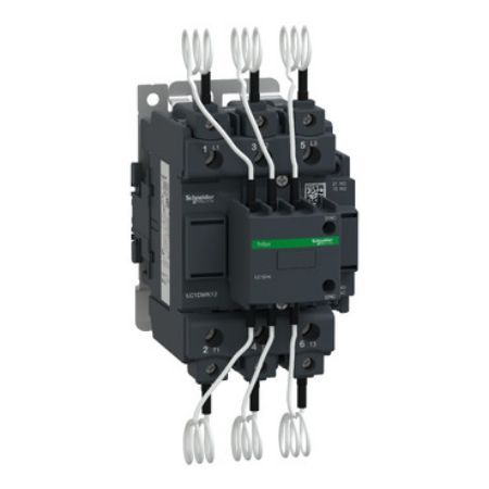 Picture of Capacitor contactor, Tesys Deca, 63kVAR at 400/415V 50Hz, 110V AC 50/60Hz coil, screw clamp terminals