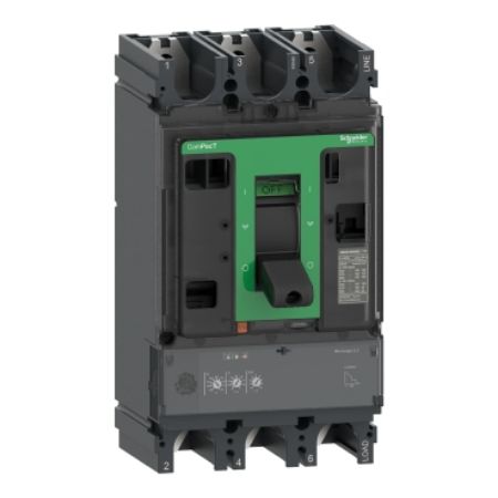 Picture of Circuit breaker, ComPacT NSX400HB2, 100kA/690VAC, 3 poles, MicroLogic 2.3 trip unit 400A
