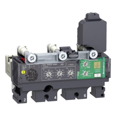 Picture of Trip unit MicroLogic Vigi 4.2, ComPacT NSX160/250, 3 poles, electronic basic and earth leakage protections, 160A rating