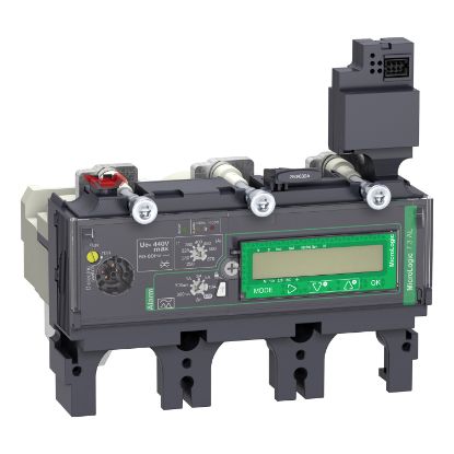 Picture of Trip unit MicroLogic Vigi 7.3E AL, ComPacT NSX400/630, 3P, basic protections, earth leakage alarm, energy meter, 400A