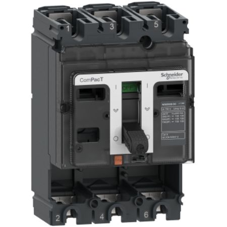 Picture of Circuit breaker basic frame, ComPacT NSX100F DC, 36kA/750VDC, 3 poles, 100A frame rating, without trip unit