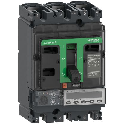 Picture of Circuit breaker, ComPacT NSX250HB2, 100kA/690VAC, 3 poles, MicroLogic 6.2E trip unit 160A