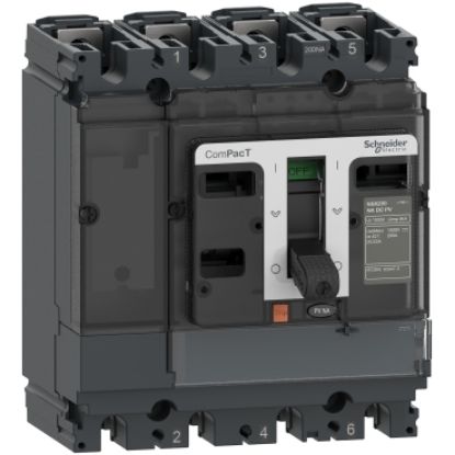 Picture of Switch disconnector, ComPacT NSX160NA DC PV, 4 poles, fixed, 160A rating, 1000V