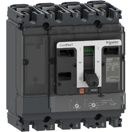 Picture of Circuit breaker, ComPacT NSX160 DC PV, 10kA/1000VDC, 4 poles, TM-DC PV trip unit 160A