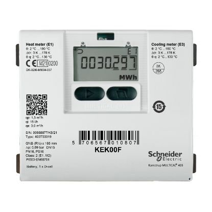 Picture of KE Series Heating And Cooling Meter, R½ Threaded Brass, 1.5 m³/h Nominal, Flow Meter