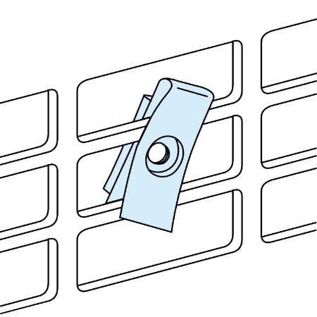 Picture of Clip-nuts, PrismaSeT P and G, set of 20 M6 clip-nuts for slotted mounting plate