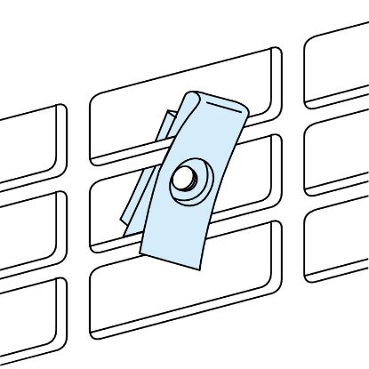 Picture of Clip-nuts, PrismaSeT P and G, set of 20 M5 clip-nuts for slotted mounting plate