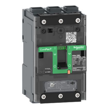 Picture of Circuit breaker, ComPacT NSXm 63N, 50kA/415VAC, 3 poles, TMD trip unit 32A, EverLink lugs