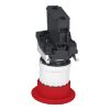 Picture of Emergency stop switching off, Harmony XB4, metal, red mushroom 40mm, 22mm, trigger latching turn to release, 2NC with monitoring