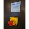 Picture of Control station, Harmony XALK, plastic, yellow lid, 1 red mushroom 40mm, turn to release, 1NC with monitoring, unmarked, UL/CSA certified