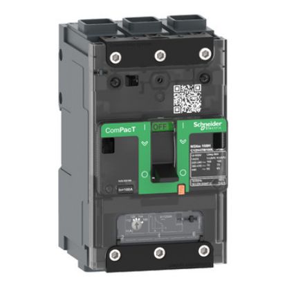 Picture of Circuit breaker, ComPacT NSXm 160H, 70kA/415VAC, 3 poles, TMD trip unit 80A, EverLink lugs