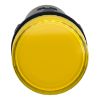Picture of Monolithic pilot light, Easy Harmony XA2, plastic, yellow, 22mm, integral LED, screw clamp terminals, 12V AC DC
