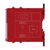 Picture of safety module, Harmony XPS, estop or guard, connected to supply terminals 48 to 240V AC or DC , no inputs, screw