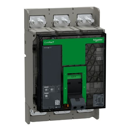 Picture of Circuit breaker, ComPacT NS1250H, 70kA at 415VAC, 3P, fixed, manually operated, MicroLogic 2.0 control unit, 1250A