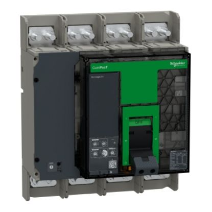 Picture of Circuit breaker, ComPacT NS1250N, 50kA at 415VAC, 4P, fixed, manually operated, MicroLogic 5.0 control unit, 1250A
