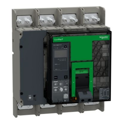 Picture of Circuit breaker, ComPacT NS800N, 50kA at 415VAC, 4P, fixed, manually operated, MicroLogic 5.0A control unit, 800A