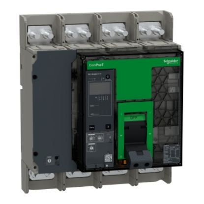 Picture of Circuit breaker, ComPacT NS800H, 70kA at 415VAC, 4P, fixed, manually operated, MicroLogic 2.0A control unit, 800A