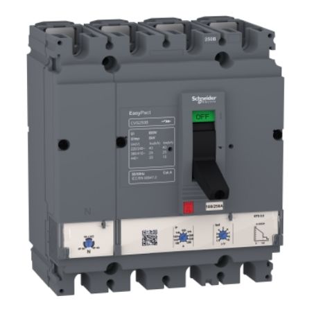 Picture of circuit breaker, EasyPact CVS100B, 25kA at 415VAC, ETS 2.2, 100A, 4P