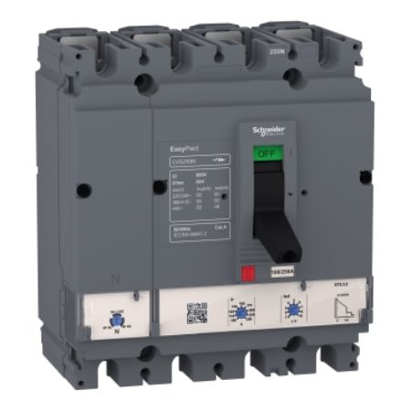 Picture of circuit breaker, EasyPact CVS160N, 50kA at 415VAC, ETS 2.2, 160A, 3P 3d