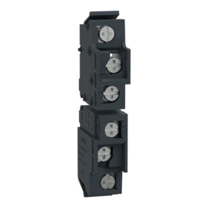 Picture of auxiliary contact, TransferPacT, indication for source I and souce II, frame 250A, frame 630A